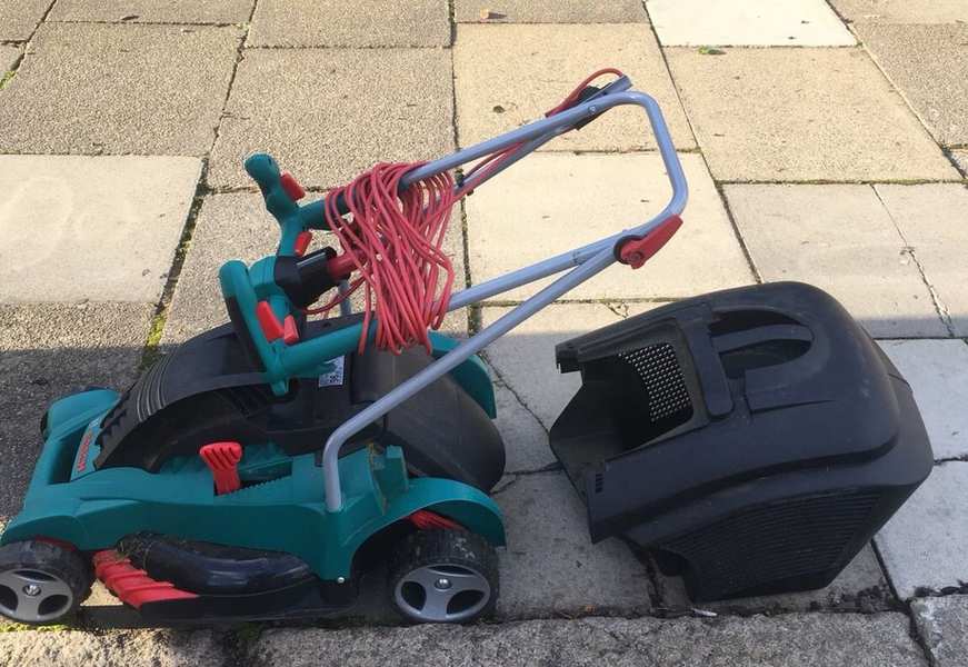 leaving an electric lawn mower outside