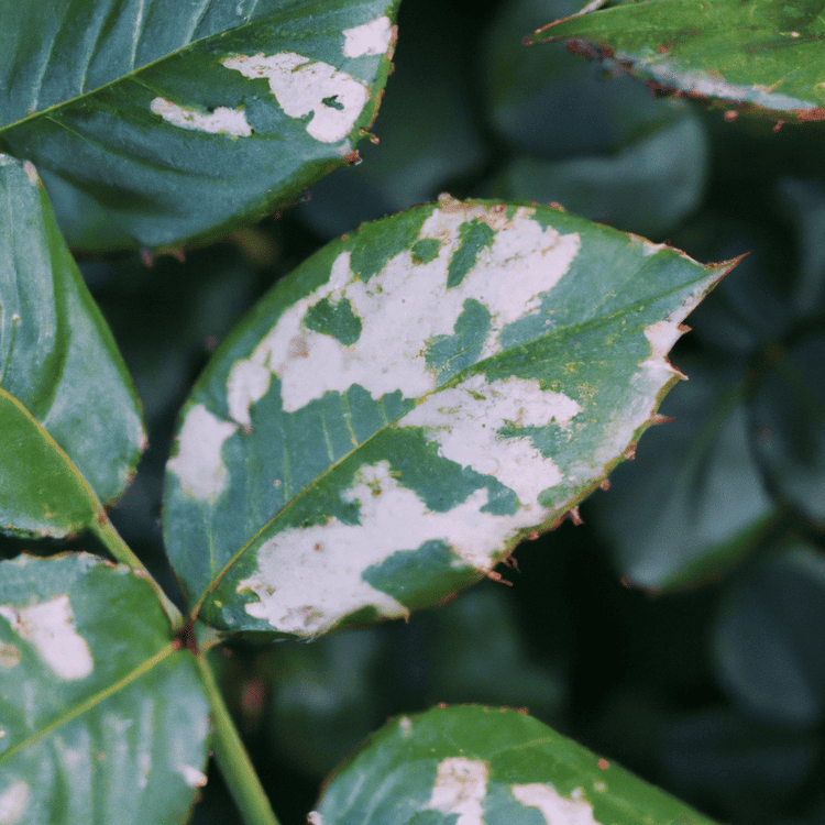 picture of white spots on rose leaves